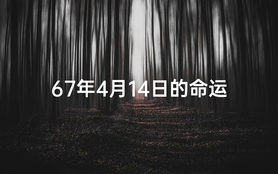 67年4月14日的命运,《67年4月16日命格：揭秘命运转折点》