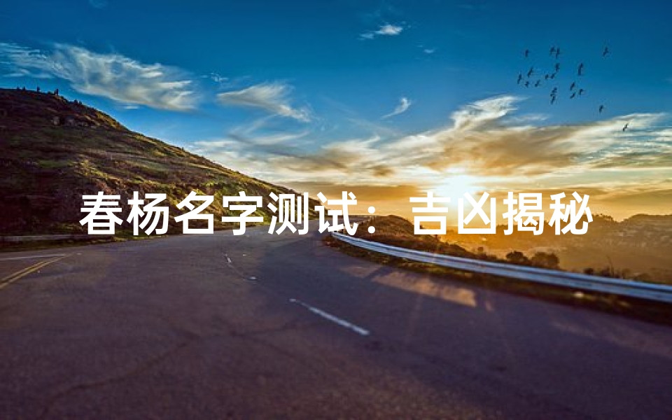 春杨名字测试：吉凶揭秘，好运相伴