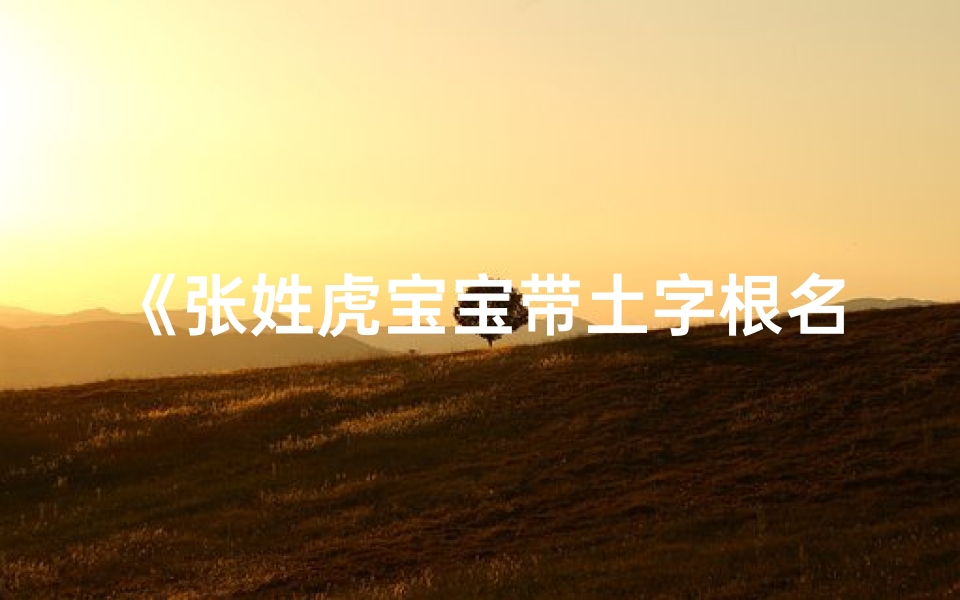 《张姓虎宝宝带土字根名字大全精选》