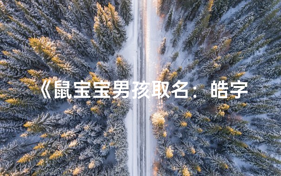 《鼠宝宝男孩取名：皓字彰显阳光智慧》