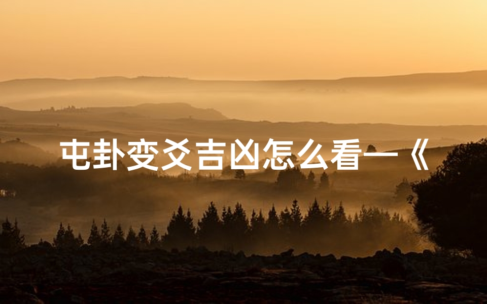 屯卦变爻吉凶怎么看—《屯卦变爻吉凶解析：洞察运势之秘》