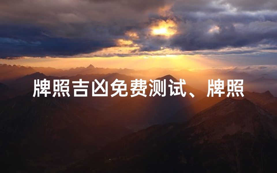 牌照吉凶免费测试、牌照吉凶测试：准确与否，一试便知
