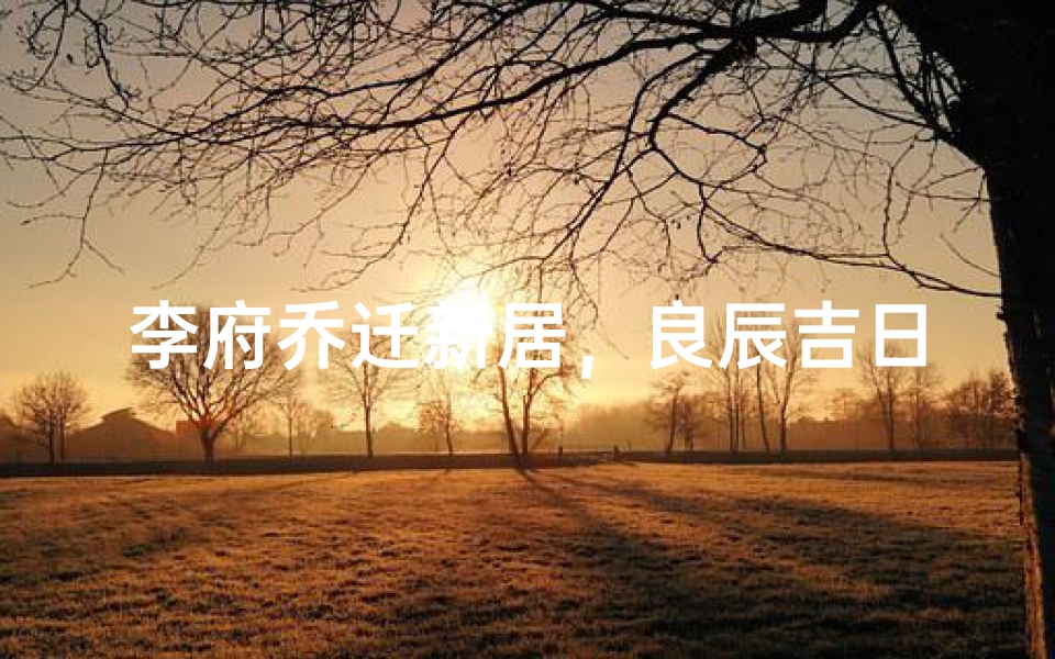 李府乔迁新居，良辰吉日庆盛典
