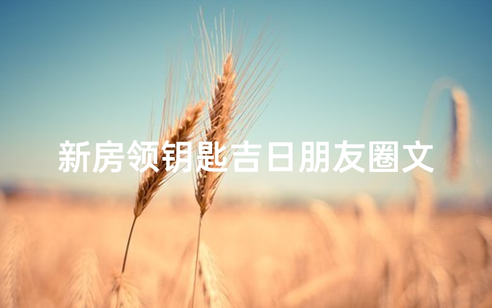 新房领钥匙吉日朋友圈文案_新房领钥匙吉日，幸福启航