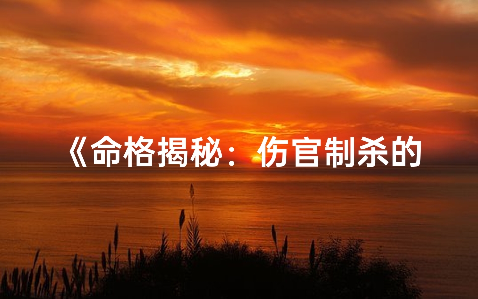 《命格揭秘：伤官制杀的智慧与挑战》