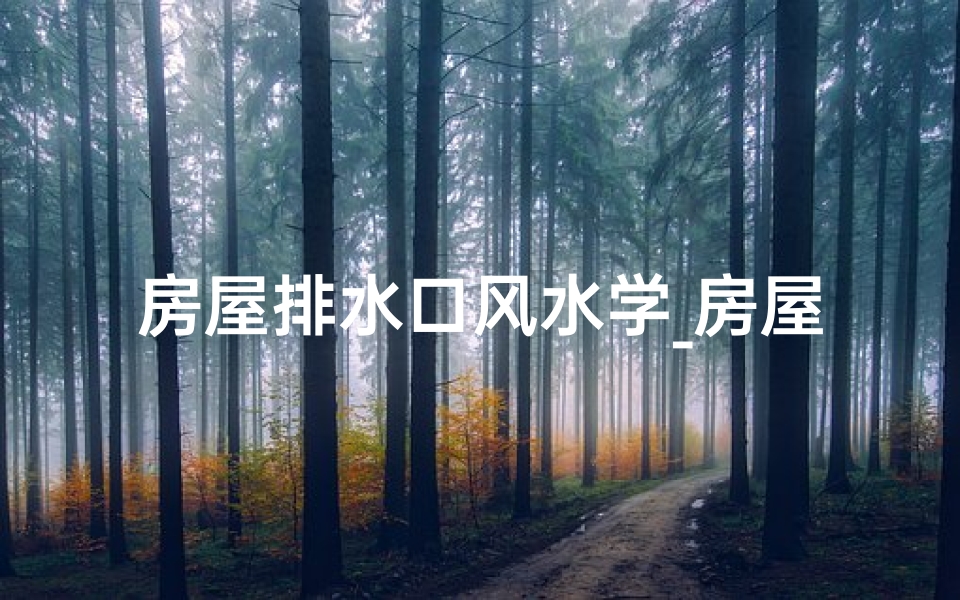 房屋排水口风水学_房屋排水风水：直通顺畅，财运亨通之道