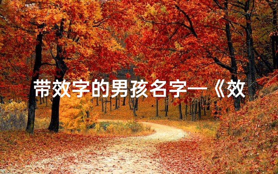 带效字的男孩名字—《效字取名：吉祥寓意与吉凶预兆解析》