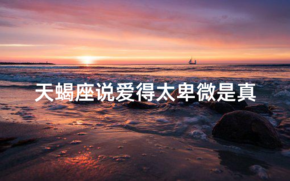 天蝎座说爱得太卑微是真的吗;天蝎座说爱得太卑微是真的吗吗