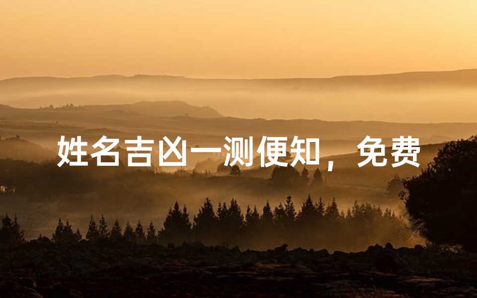 姓名吉凶一测便知，免费查询揭秘运势