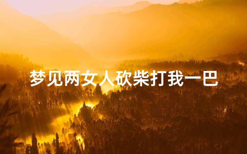 梦见两女人砍柴打我一巴掌—梦见两女人砍柴打我一巴掌啥意思