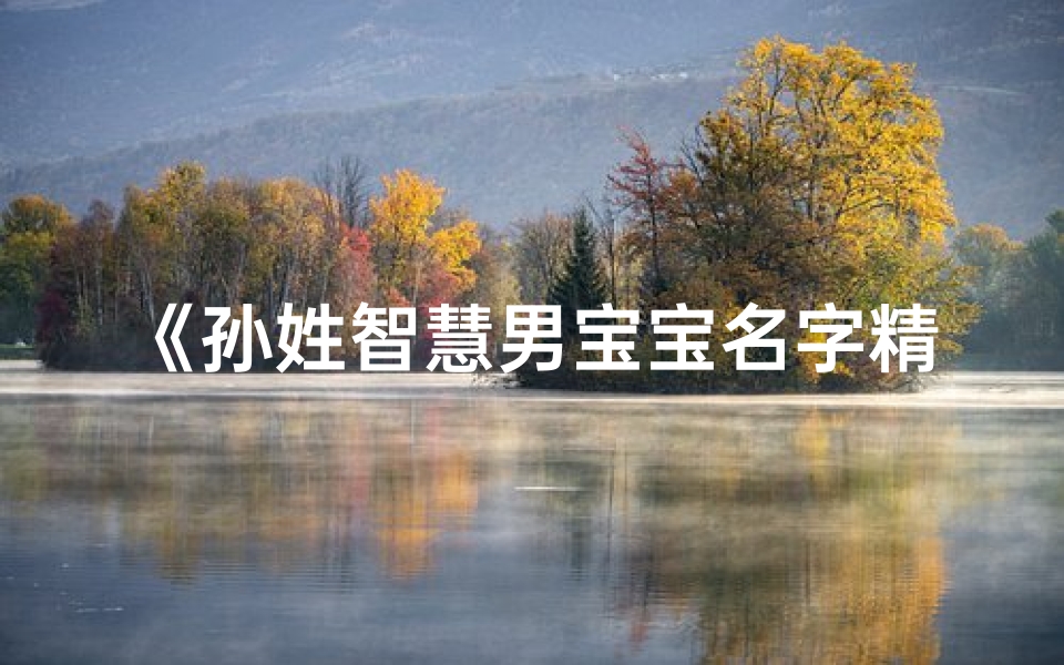 《孙姓智慧男宝宝名字精选大全》