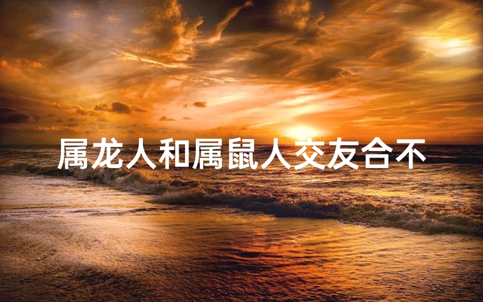 属龙人和属鼠人交友合不合、属龙属鼠交友：天生一对还是南辕北辙？